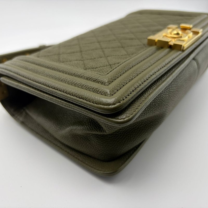 香奈兒 Le Boy Old Medium 菱格紋鍊條包-14