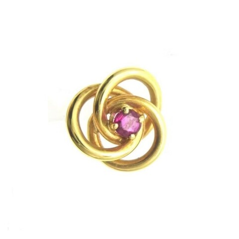 Tiffany & Co. 1990年代經典｜18K金 天然紅寶石三環無限吊墜 項鍊