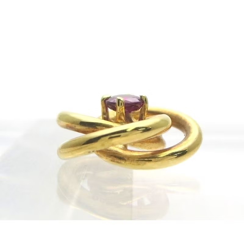 Tiffany & Co. 1990年代經典｜18K金 天然紅寶石三環無限吊墜 項鍊-8