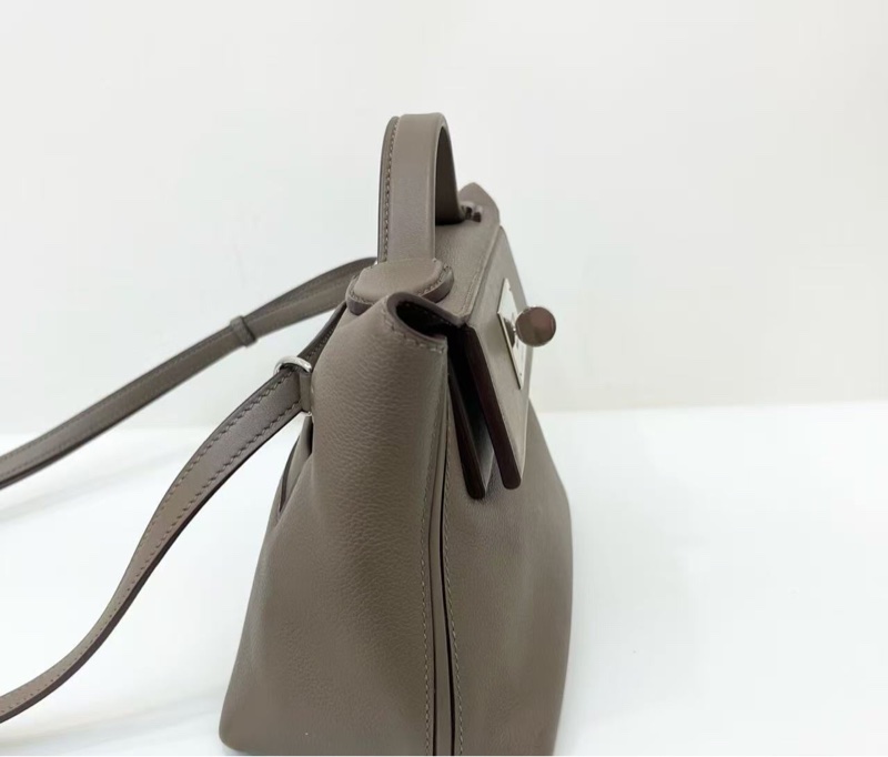 Hermes mini 2424 大象灰銀扣 b刻 evercolor 皮拼swift皮 全新閒置配件塵袋盒子購證長21cm 寬12cm 高16cm-1