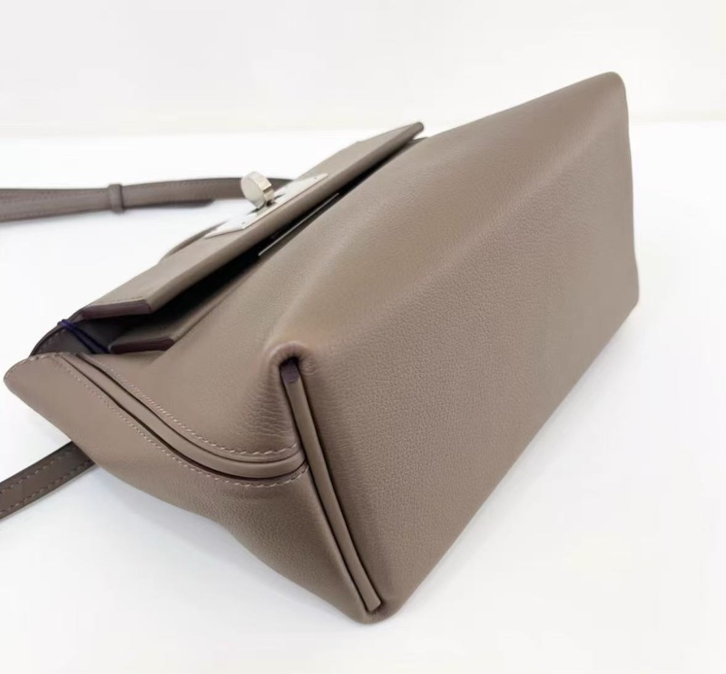 Hermes mini 2424 大象灰銀扣 b刻 evercolor 皮拼swift皮 全新閒置配件塵袋盒子購證長21cm 寬12cm 高16cm-6