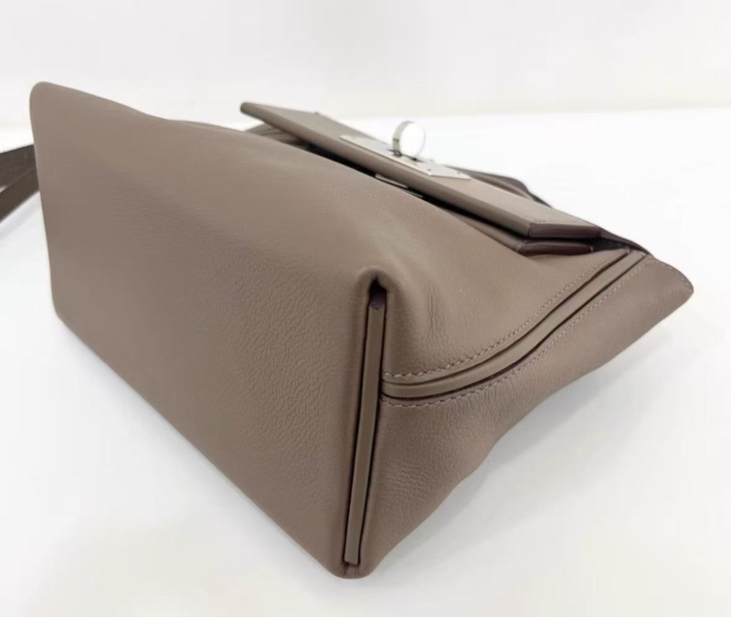 Hermes mini 2424 大象灰銀扣 b刻 evercolor 皮拼swift皮 全新閒置配件塵袋盒子購證長21cm 寬12cm 高16cm-7