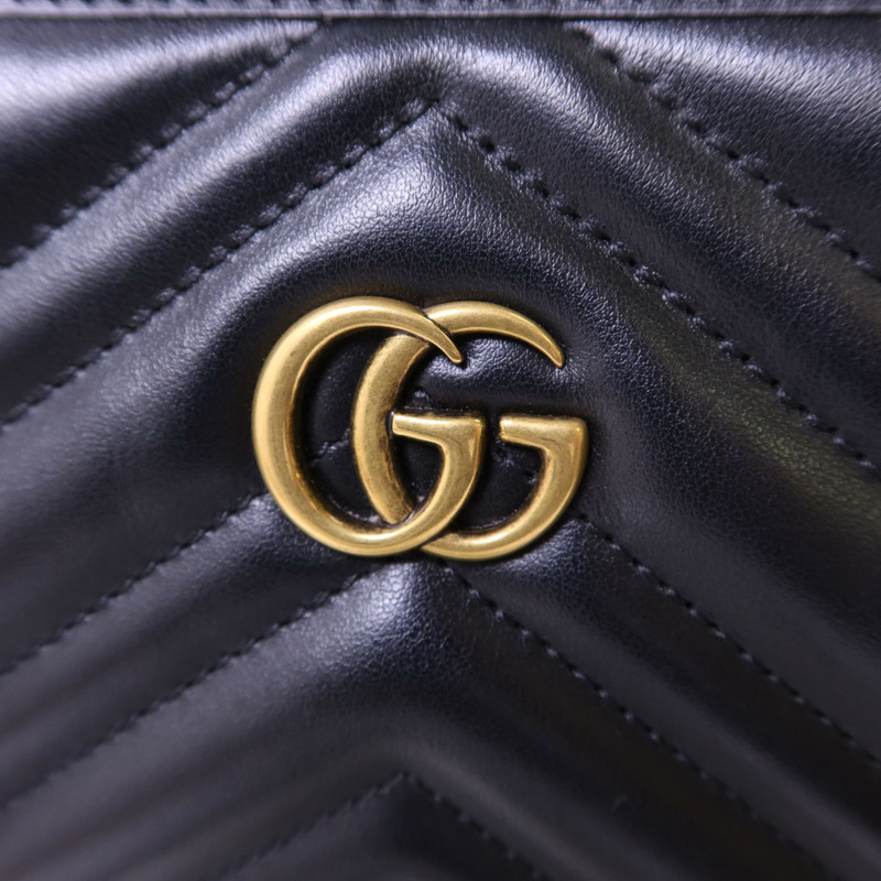 GUCCI 牛皮皮革GG Marmont Small Totel金扣鏈帶肩背袋-9