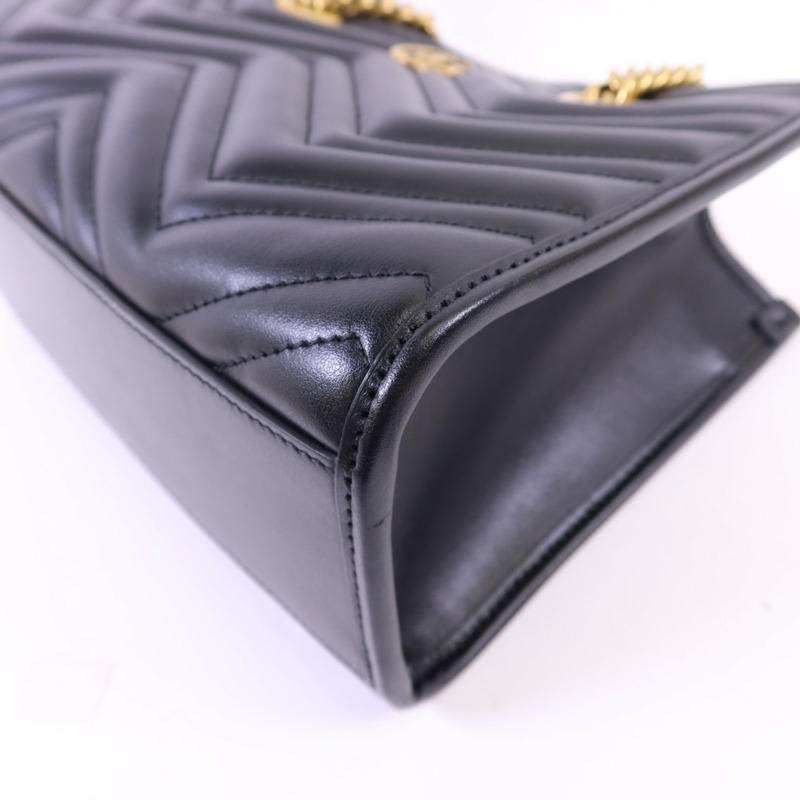 GUCCI 牛皮皮革GG Marmont Small Totel金扣鏈帶肩背袋-11
