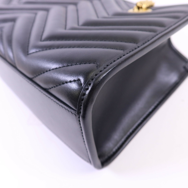 GUCCI 牛皮皮革GG Marmont Small Totel金扣鏈帶肩背袋-13