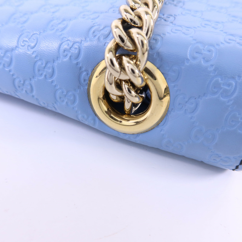 GUCCI 牛皮皮革Chain Shoulder金扣肩背袋-10