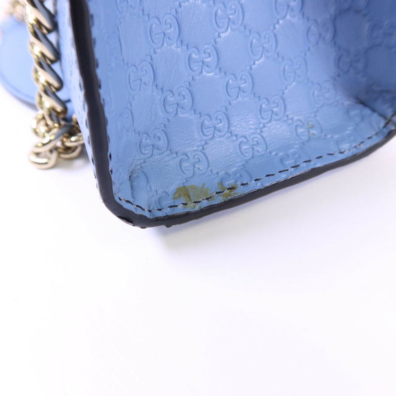 GUCCI 牛皮皮革Chain Shoulder金扣肩背袋-16