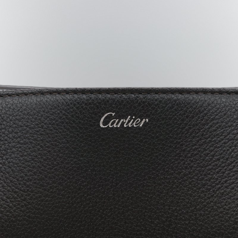Cartier 卡地亞 C de Cartier 黑色 牛皮 肩背包 托特包-12