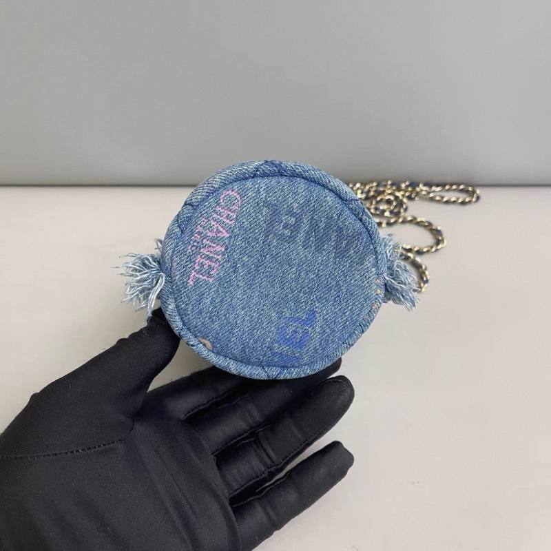 Chanel香奈兒 丹寧塗鴉迷你鏈條水桶包-3