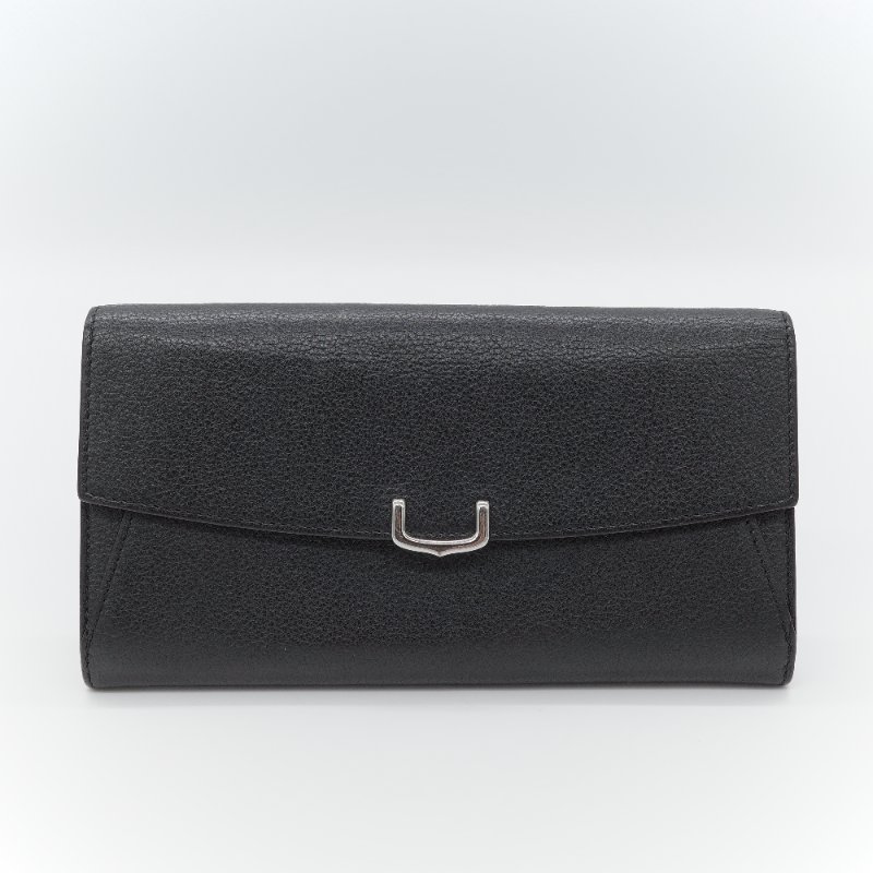 Cartier卡地亞 C de Cartier黑色 牛皮 長款翻蓋錢包-1