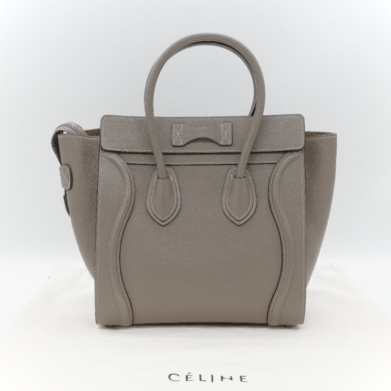 Celinen 思琳 Micro Luggage灰色 粒面小牛皮 手提包 斜背包 肩背包-1