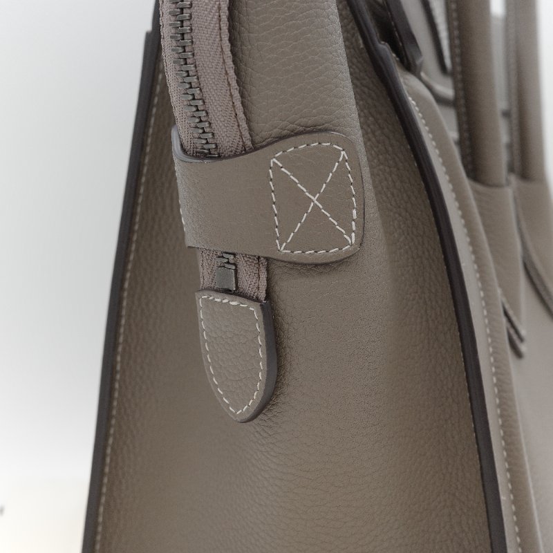 Celinen 思琳 Micro Luggage灰色 粒面小牛皮 手提包 斜背包 肩背包-5