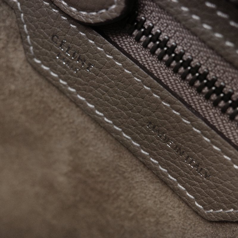 Celinen 思琳 Micro Luggage灰色 粒面小牛皮 手提包 斜背包 肩背包-14