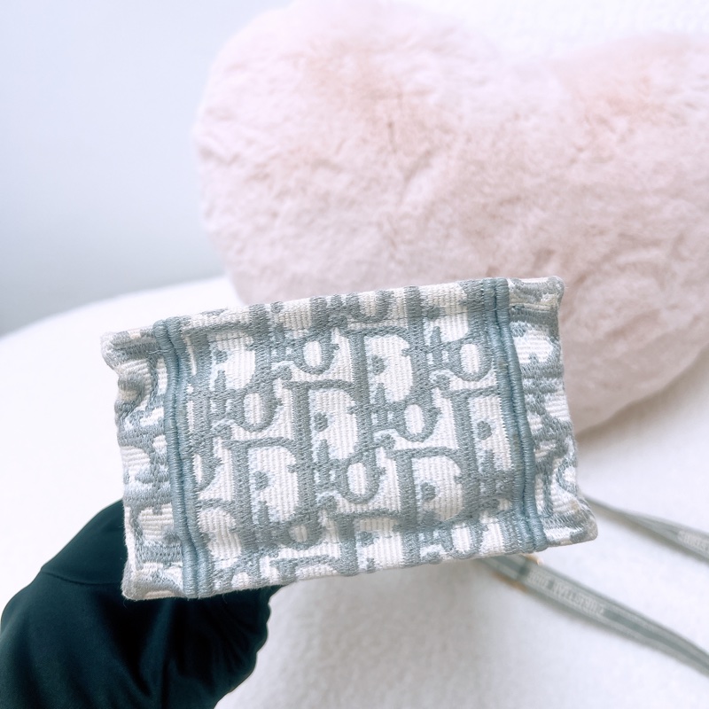 Dior book mini 灰色老花竪式托特包/風琴斜挎包-2