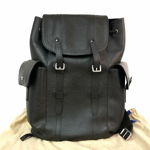 △ Louis Vuitton 路易威登 Black Epi Leather Christopher PM Backpack M50159 黑色水波紋皮革背包 - 257028593