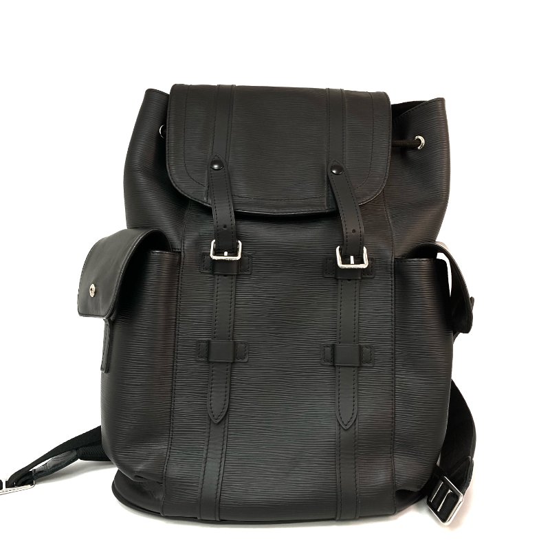 △ Louis Vuitton 路易威登 Black Epi Leather Christopher PM Backpack M50159 黑色水波紋皮革背包 - 257028593-1