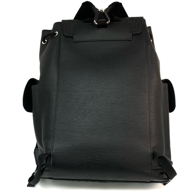 △ Louis Vuitton 路易威登 Black Epi Leather Christopher PM Backpack M50159 黑色水波紋皮革背包 - 257028593-2