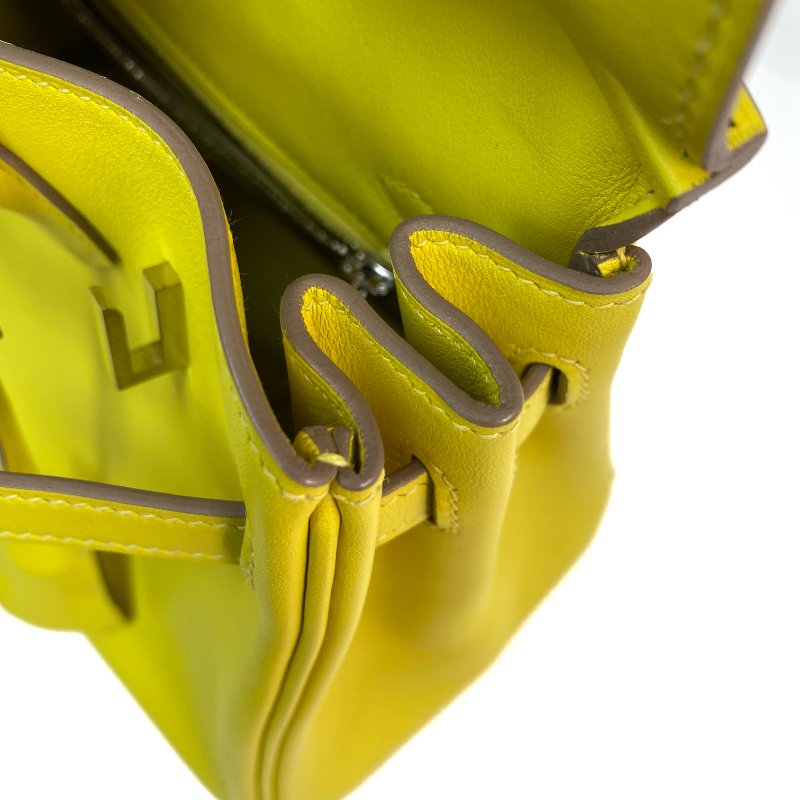 △ Hermes 愛馬仕 9R Lime Swift Calfskin Palladium Plated Metal Birkin 25 Hand Bag Stamp Y 檸檬黃色滑面小牛皮鍍鈀金屬手袋Y刻 - 257028935-19