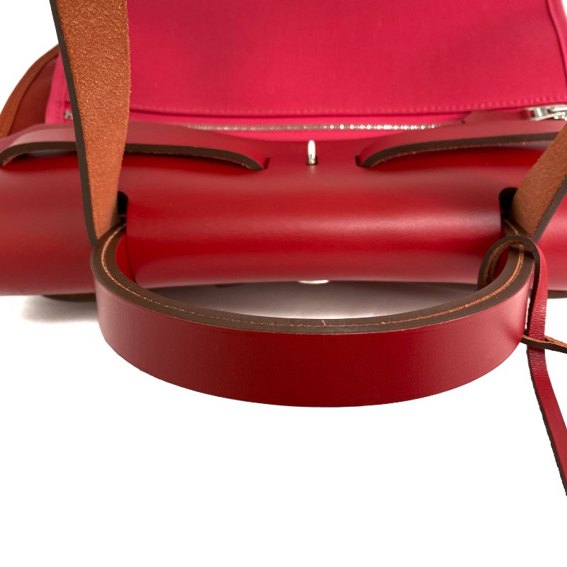 △ Hermes 愛馬仕 Red And Hot Pink Canvas Palladium Plated Metal Herbag 31 2 Way Bag Stamp Z 紅色和桃紅色鍍鈀金屬兩用袋Z刻 - 267000207-12
