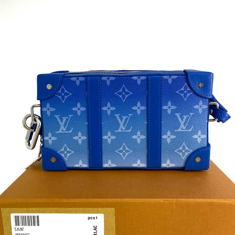 △ Louis Vuitton 路易威登 Blue Coated Canvas Monogram Clouds Soft Trunk Wallet Shoulder Bag M45432 藍色塗層帆布經典老花雲朵斜背銀包 - 267000210-0