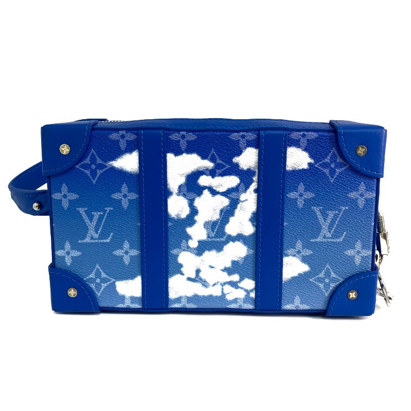 △ Louis Vuitton 路易威登 Blue Coated Canvas Monogram Clouds Soft Trunk Wallet Shoulder Bag M45432 藍色塗層帆布經典老花雲朵斜背銀包 - 267000210-2