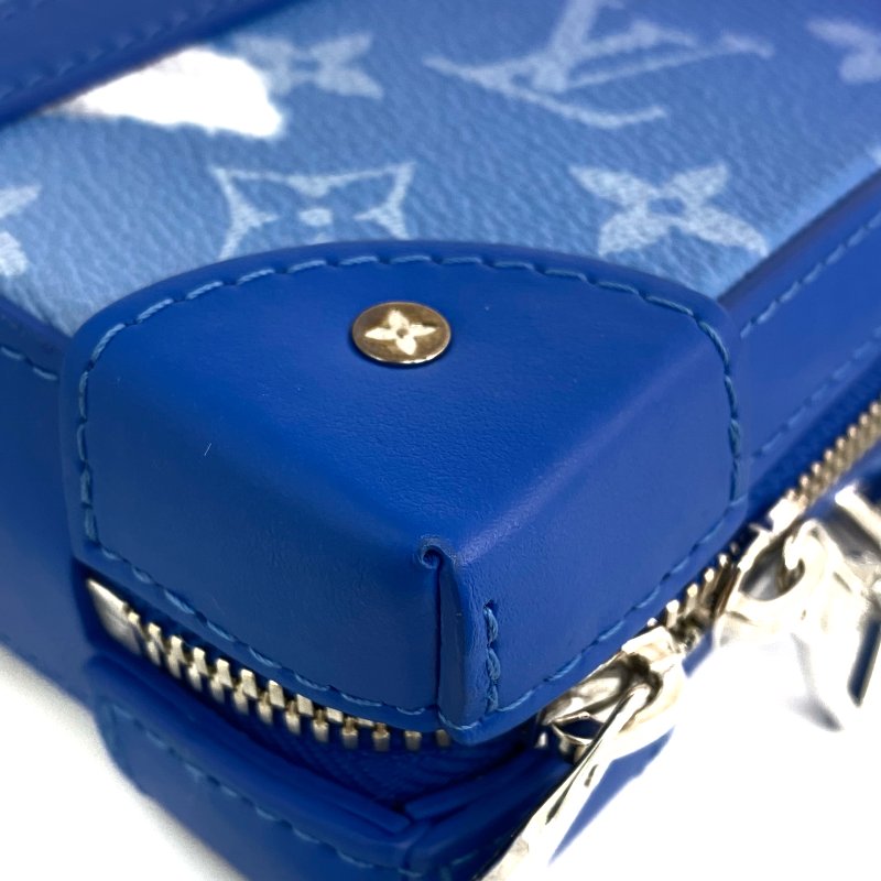 △ Louis Vuitton 路易威登 Blue Coated Canvas Monogram Clouds Soft Trunk Wallet Shoulder Bag M45432 藍色塗層帆布經典老花雲朵斜背銀包 - 267000210-7