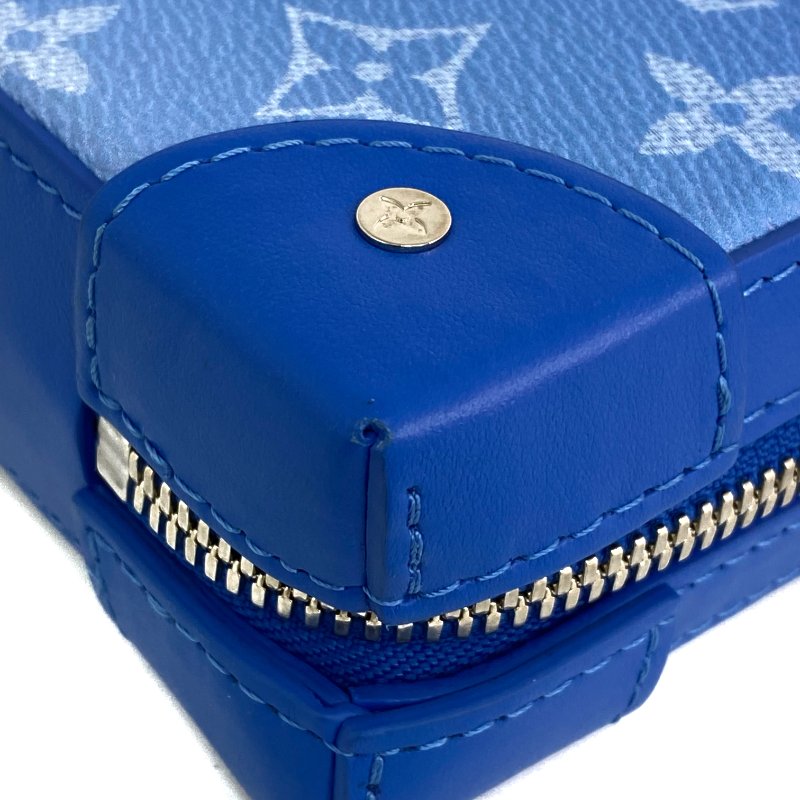 △ Louis Vuitton 路易威登 Blue Coated Canvas Monogram Clouds Soft Trunk Wallet Shoulder Bag M45432 藍色塗層帆布經典老花雲朵斜背銀包 - 267000210-9