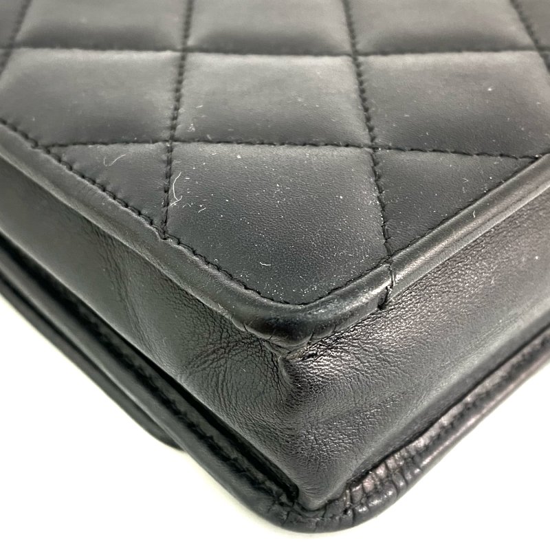 △ Chanel 香奈兒 Black Lambskin Silver Tone Metal Cambon Wallet On Chain No.16 黑色小羊皮銀色金屬鎖鏈銀包No.16 - 257028665-8