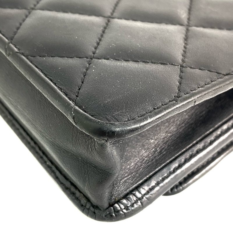 △ Chanel 香奈兒 Black Lambskin Silver Tone Metal Cambon Wallet On Chain No.16 黑色小羊皮銀色金屬鎖鏈銀包No.16 - 257028665-9