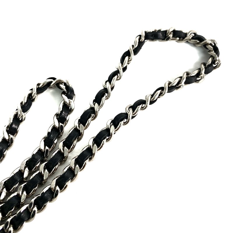 △ Chanel 香奈兒 Black Lambskin Silver Tone Metal Cambon Wallet On Chain No.16 黑色小羊皮銀色金屬鎖鏈銀包No.16 - 257028665-13