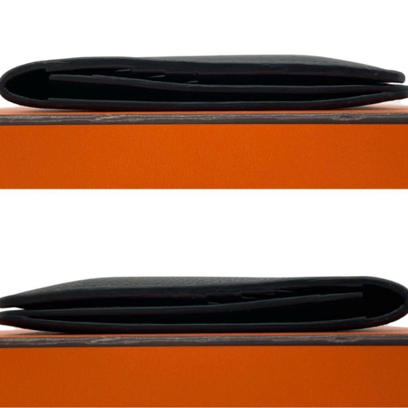 Hermès 愛馬仕曼哈頓雙折長黑色皮夾-5
