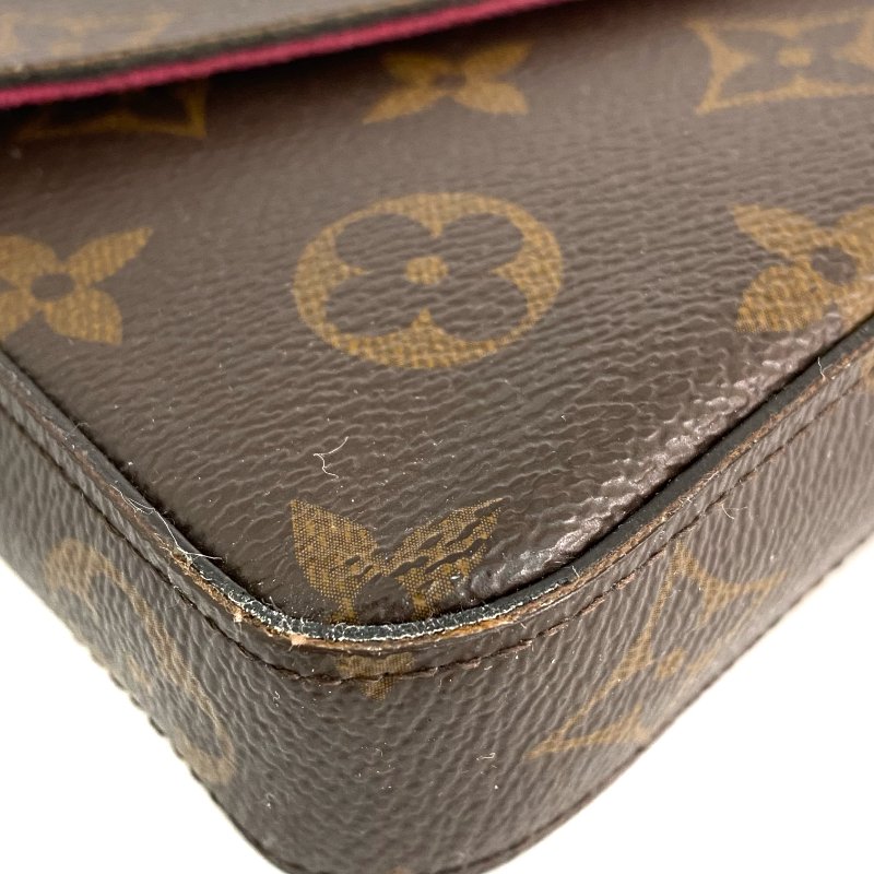 △ Louis Vuitton 路易威登 Brown Coated Canvas Monogram Félicie Pochette Chain Shoulder Bag M81896 啡色塗層帆布經典老花鎖鏈肩背袋 - 257028879-6