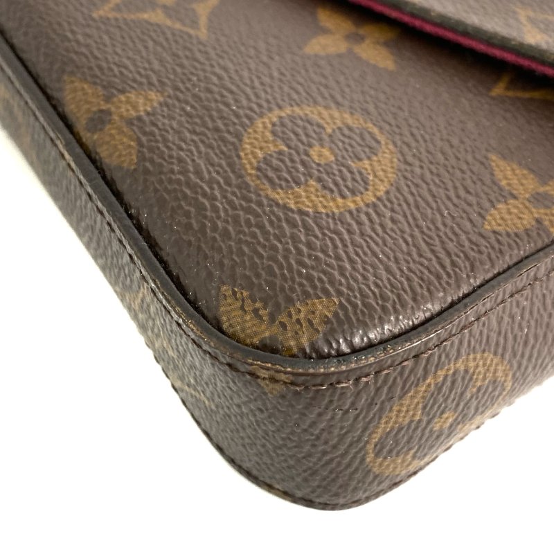 △ Louis Vuitton 路易威登 Brown Coated Canvas Monogram Félicie Pochette Chain Shoulder Bag M81896 啡色塗層帆布經典老花鎖鏈肩背袋 - 257028879-7