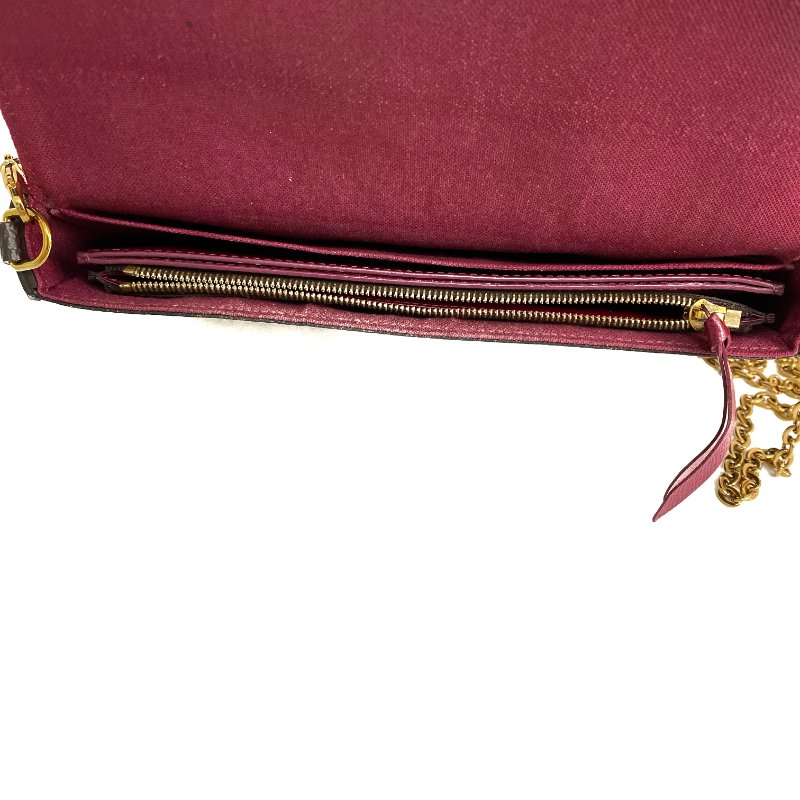 △ Louis Vuitton 路易威登 Brown Coated Canvas Monogram Félicie Pochette Chain Shoulder Bag M81896 啡色塗層帆布經典老花鎖鏈肩背袋 - 257028879-14