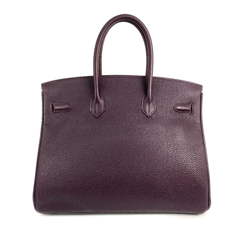 △ Hermes 愛馬仕 Raisin Togo Calfskin Palladium Plated Metal Birkin 35 Hand Bag Stamp [Q] 葡萄紫色Togo小牛皮鍍鈀金屬手袋[Q]刻 - 267000209-2