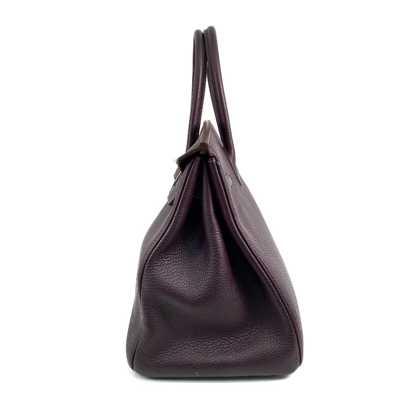 △ Hermes 愛馬仕 Raisin Togo Calfskin Palladium Plated Metal Birkin 35 Hand Bag Stamp [Q] 葡萄紫色Togo小牛皮鍍鈀金屬手袋[Q]刻 - 267000209-3
