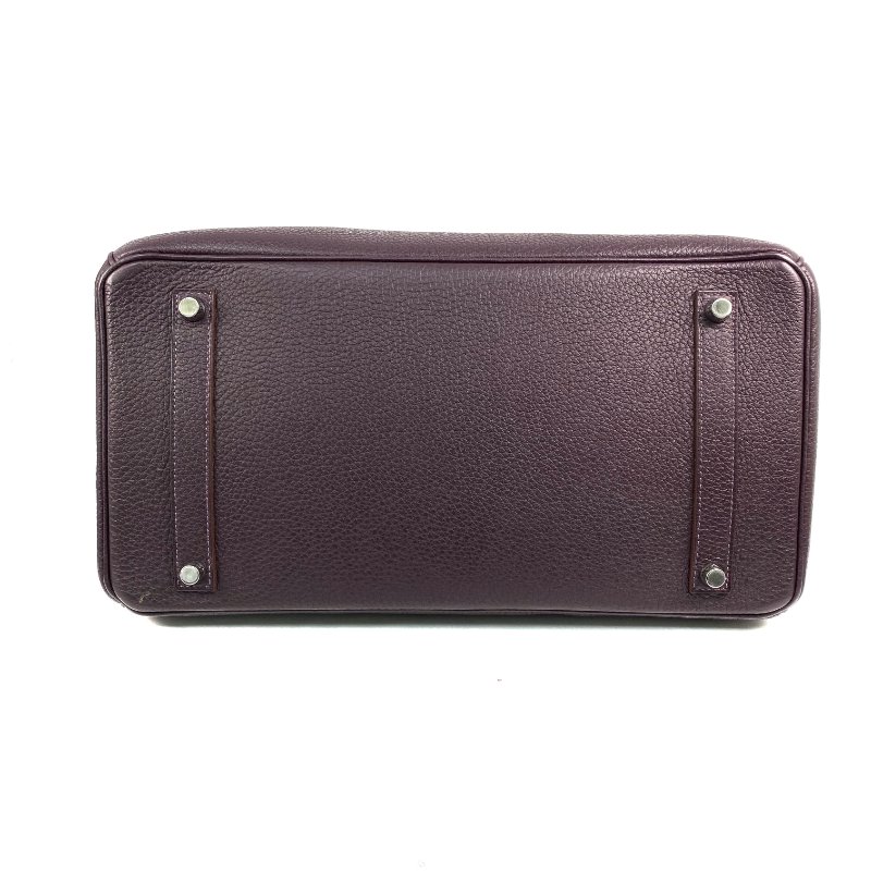△ Hermes 愛馬仕 Raisin Togo Calfskin Palladium Plated Metal Birkin 35 Hand Bag Stamp [Q] 葡萄紫色Togo小牛皮鍍鈀金屬手袋[Q]刻 - 267000209-5