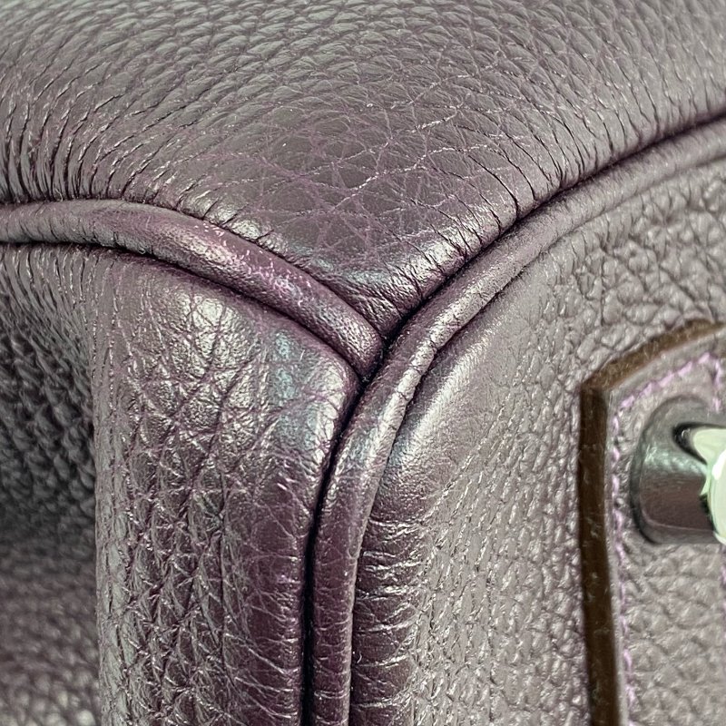 △ Hermes 愛馬仕 Raisin Togo Calfskin Palladium Plated Metal Birkin 35 Hand Bag Stamp [Q] 葡萄紫色Togo小牛皮鍍鈀金屬手袋[Q]刻 - 267000209-8