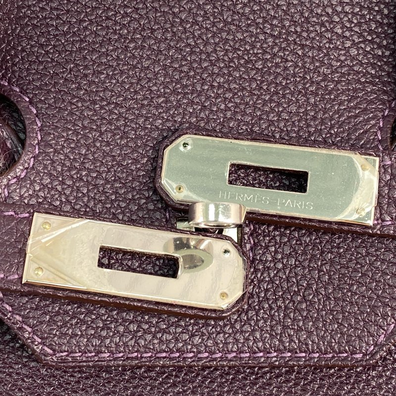 △ Hermes 愛馬仕 Raisin Togo Calfskin Palladium Plated Metal Birkin 35 Hand Bag Stamp [Q] 葡萄紫色Togo小牛皮鍍鈀金屬手袋[Q]刻 - 267000209-14