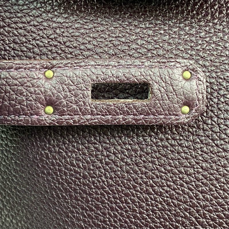 △ Hermes 愛馬仕 Raisin Togo Calfskin Palladium Plated Metal Birkin 35 Hand Bag Stamp [Q] 葡萄紫色Togo小牛皮鍍鈀金屬手袋[Q]刻 - 267000209-15