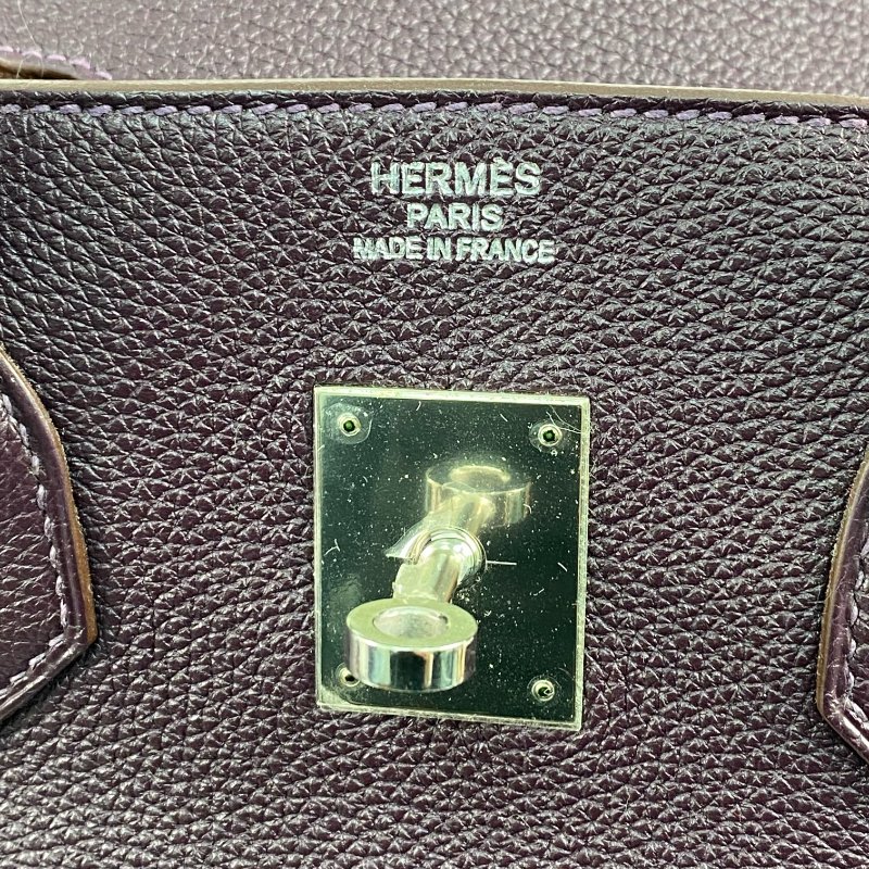 △ Hermes 愛馬仕 Raisin Togo Calfskin Palladium Plated Metal Birkin 35 Hand Bag Stamp [Q] 葡萄紫色Togo小牛皮鍍鈀金屬手袋[Q]刻 - 267000209-17