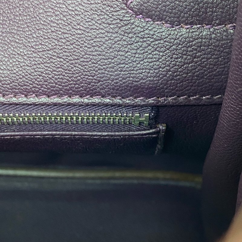 △ Hermes 愛馬仕 Raisin Togo Calfskin Palladium Plated Metal Birkin 35 Hand Bag Stamp [Q] 葡萄紫色Togo小牛皮鍍鈀金屬手袋[Q]刻 - 267000209-20