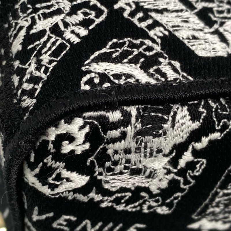 △ Dior 迪奧 Black And White Canvas Lady D-Lite 2 Way Bag 黑色和白色帆布兩用袋 - 267000202-6