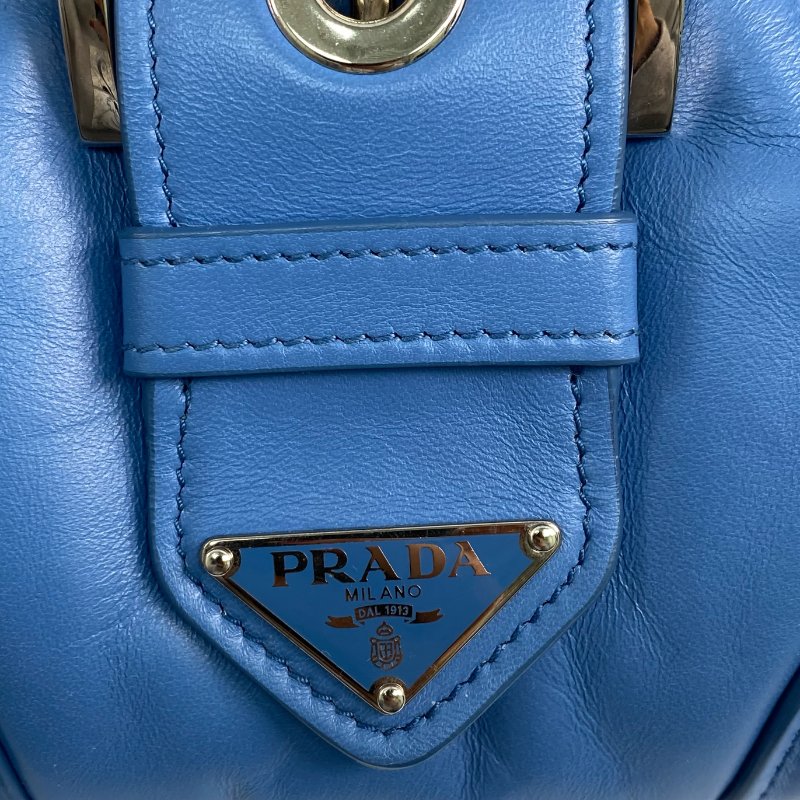 △ Prada 普拉達 Blue Nappa Leather Moon 2 Way Bag 1BA381 藍色納帕皮革兩用袋 - 267000243-12