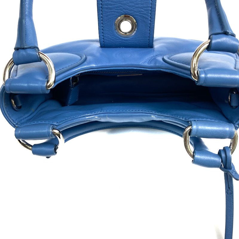 △ Prada 普拉達 Blue Nappa Leather Moon 2 Way Bag 1BA381 藍色納帕皮革兩用袋 - 267000243-21