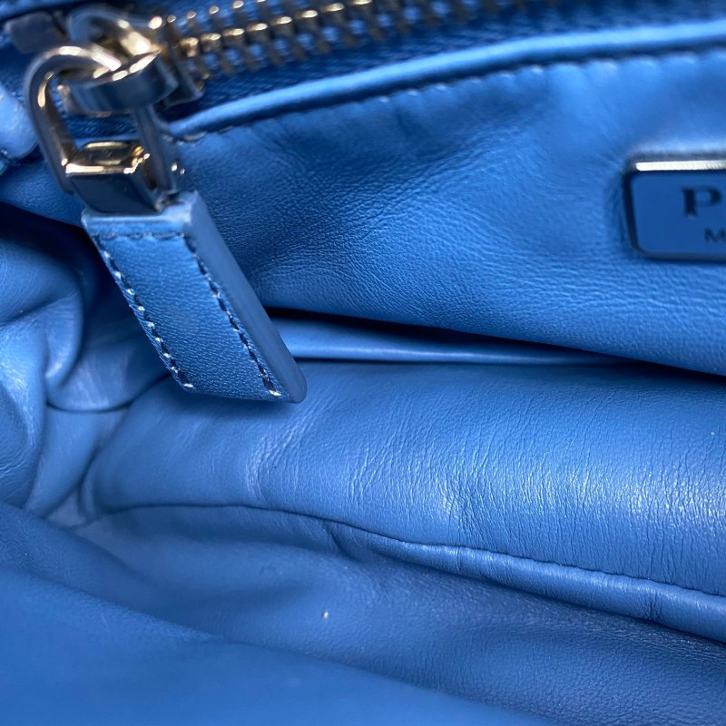 △ Prada 普拉達 Blue Nappa Leather Moon 2 Way Bag 1BA381 藍色納帕皮革兩用袋 - 267000243-23