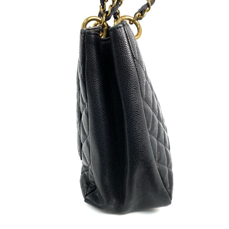 △ Chanel 香奈兒 GST Black Caviar Skin Gold Tone Metal Grand Shopping Tote Bag No.15 黑色粒紋小牛皮金色金屬鎖鏈托特袋No.15 - 257028915-3