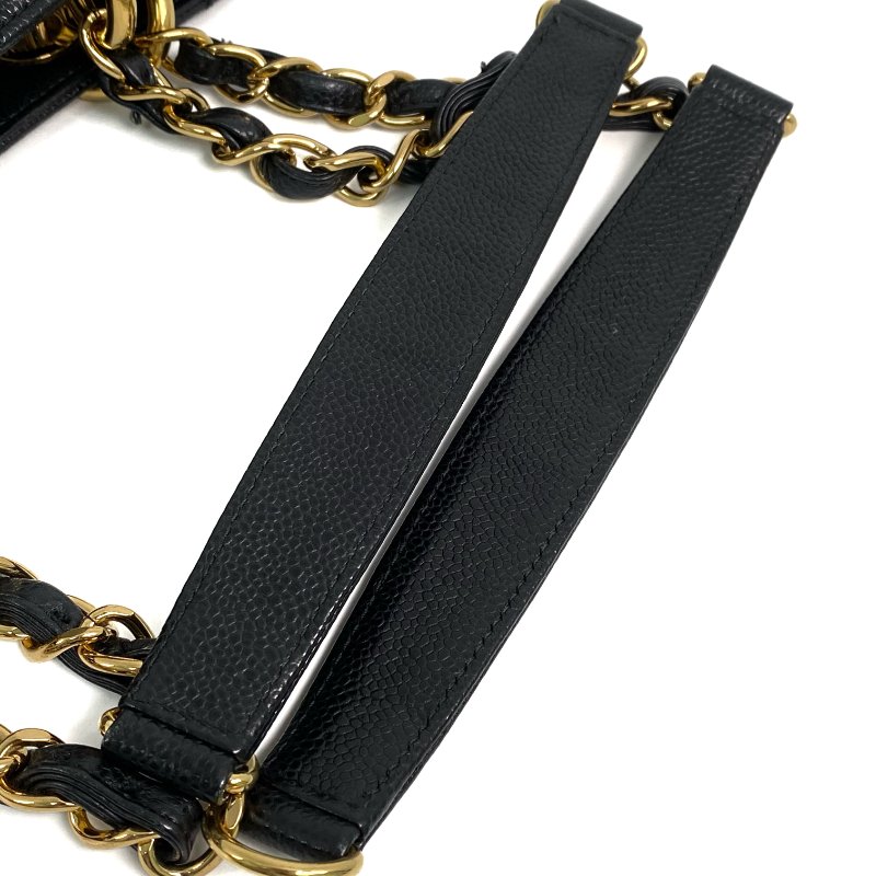 △ Chanel 香奈兒 GST Black Caviar Skin Gold Tone Metal Grand Shopping Tote Bag No.15 黑色粒紋小牛皮金色金屬鎖鏈托特袋No.15 - 257028915-10