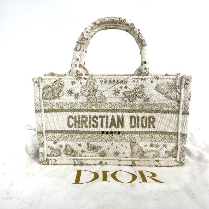 △ Dior 迪奧 White Canvas Mini Book Tote 2 Way Bag 白色帆布兩用袋 - 267000193-0