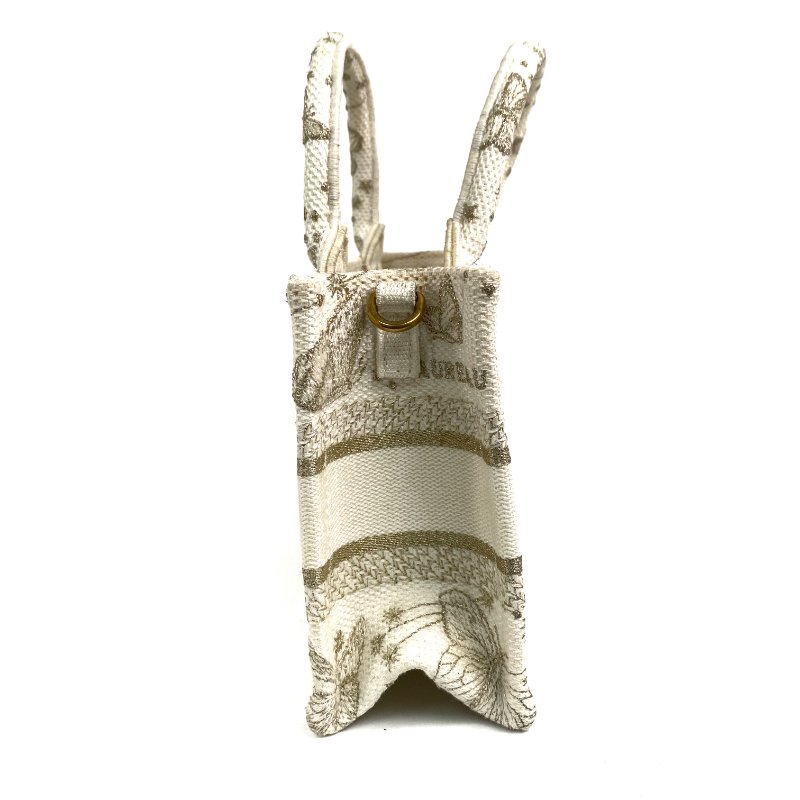 △ Dior 迪奧 White Canvas Mini Book Tote 2 Way Bag 白色帆布兩用袋 - 267000193-3